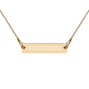 DESERTWOOD Engraved Bar Chain Necklace